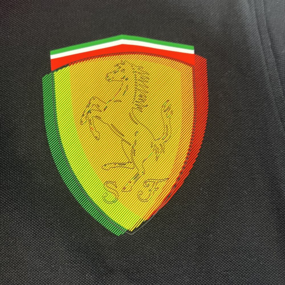 Ferrari Polo Shirt Mens F1 Black Red Prancing Big‎ Horse L Crest Short Sleeve - Picture 3 of 14